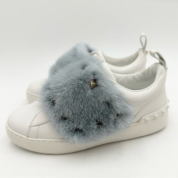 VALENTINO GARAVANI Rockstud Mink Fur Sneaker - Picture 6 of 11